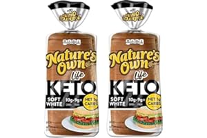 Nature's Own Keto Bread: Low-Carb Partner - No Preservatives, No HFCS - 1g Net Carbs - (Pack of 2)