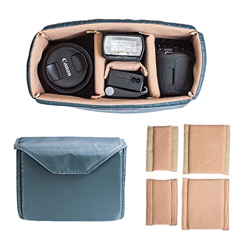 DSLR SLR Camera Bag,MOACC Canvas Vintage Camera Messenger Bag Shoulder Bag with Shockproof Insert(BBK3)