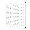 Optical Display for 105 Eyewear Frames - Wall Mount Acrylic Eyewear or Sunglass Display Package in Polar White – 47.5” (H) X 47.5” (W)