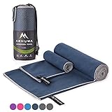 ARNUWA Microfiber Travel Towel Set - Quick Dry Ultra Absorbent Compact - Great for Camping, Hiking, Yoga, Sports, Swimming, Backpacking, Beach, Gym & Bath