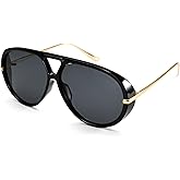 Dollger Oversized Aviator Sunglasses for Women Trendy Retro Large Frame Designer Ladies Shades Sunglasses