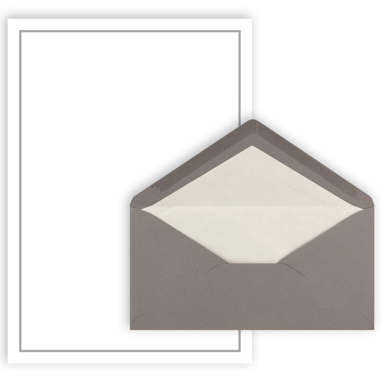 Mourning papers by GUSTAV NEUSER 50x mourning letter A4 with envelope Din Lang 22 x 11 cm grey mourning border timeless simple design premium quality for obituaries mourning thank You mourning Post