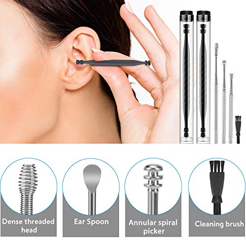 Ear Wax Removal Cleaner Tool Kit, FERNIDA 4 Types Earwax Remover Picks New Turbofan Structure Tech for Complete Ear Cleaning, Efficient Earsafe Design and Portable Storage Box Adults and Kids