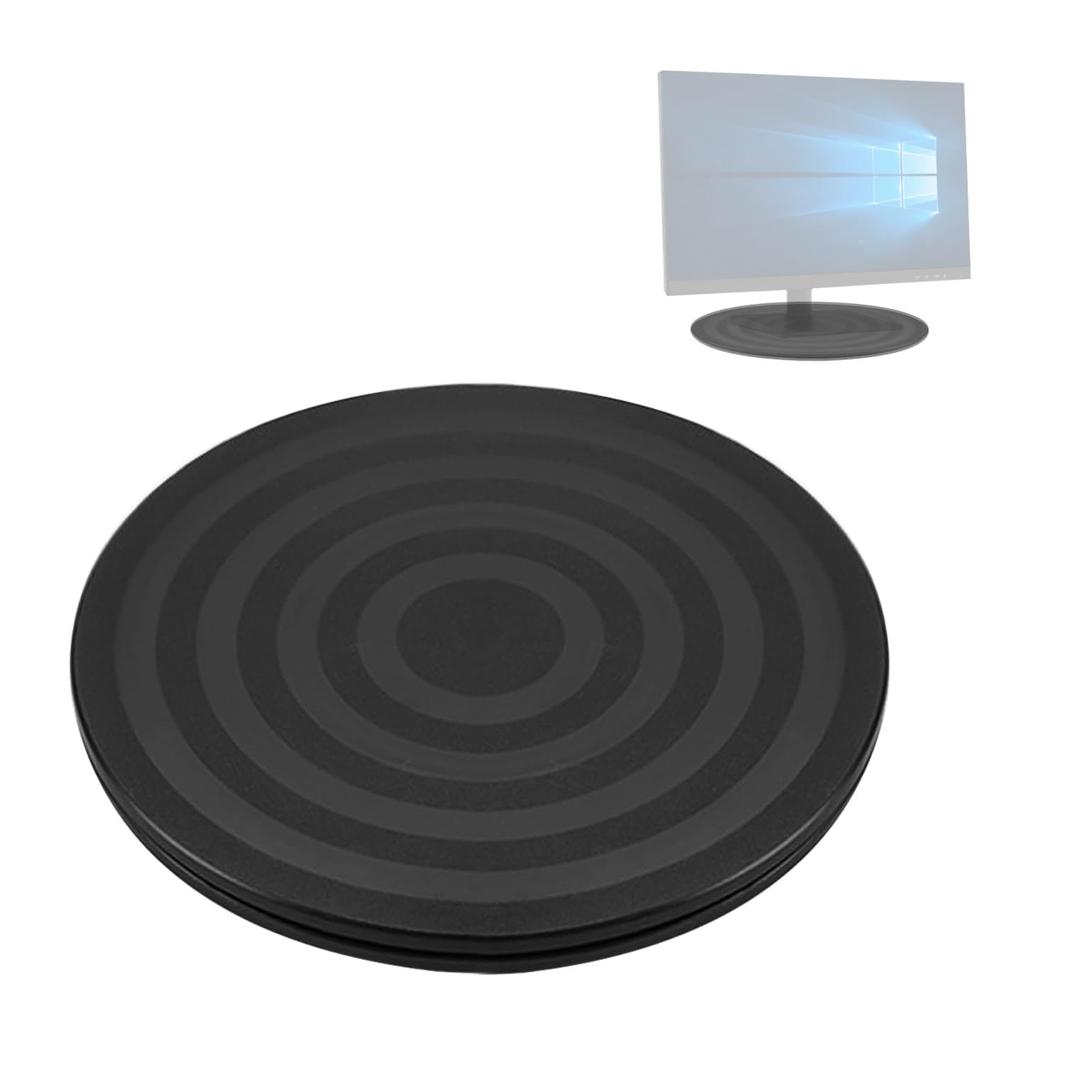 1 Piece of 360° Rotating Turntable, Packaging and Sealing Turntable, Anti-Slip Clay Sculpture Turntable, Rotating Base, Cake Turntable, Rotating Display Stand (Black)