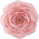 JWH Stereo Flower Throw Pillow Covers Aesthetic Decorative Floral Accent Pillow Cases Round Rose Cushion Handmade Pillowcase for Sofa Couch Living Room Bed 12 Inch Pink