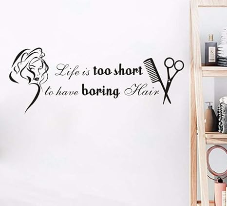 Peluquería Pegatinas De Pared Vinilo Niñas Salón De Belleza Decoración