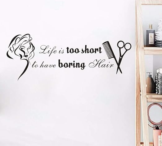 Peluquería Pegatinas De Pared Vinilo Niñas Salón De Belleza Decoración