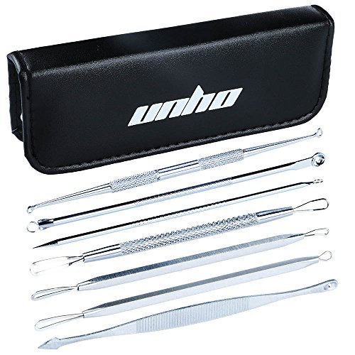 LUVODI 7 Pcs Pimple Popper Kit Blackhead Remover Comedone Extractor Acne Needle Removal Tool Set Facial Skin Care Tool Kit - Treatment for Blemish, Whitehead, Zit Popping