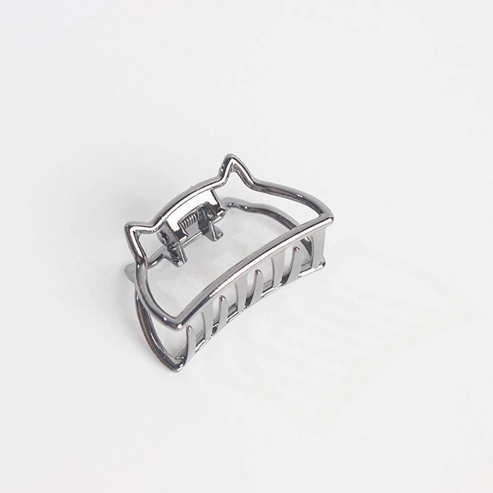 Fodattm Set of 4 Women Vintage Metal Small Hair Claw Hair Jaw Clips Ponytail Clip Hair Clamp Accessories (Cat shape) - Image 5