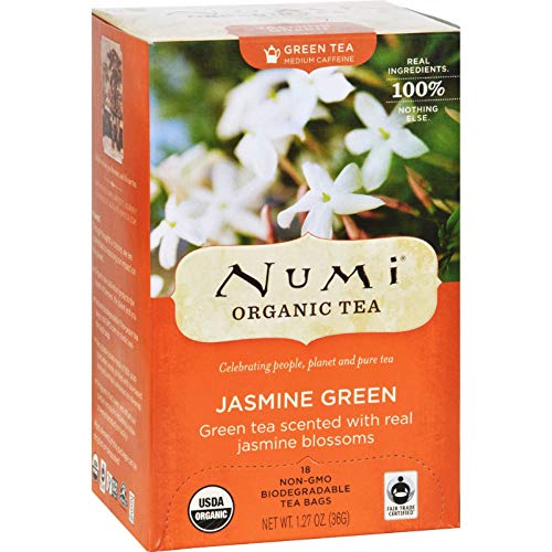Numi Organic Tea Jasmine Green, Full Leaf Green Tea, 18-Count Tea Bags Numi Organic Tea Jasmine Green, Full Leaf Green Tea, 18-Count Tea Bags