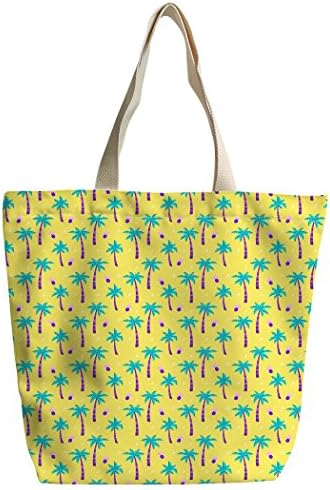 SXCHEN Custom Zipper Canvas Bags Shoulder Bag Handbag Lovely Coconut Tree