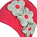 Latex Swim Cap With Flowers