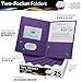 FILE-EZ Two-Pocket Folders, Purple, 25-Pack, Textured Paper, Letter Size (EZ-32545)