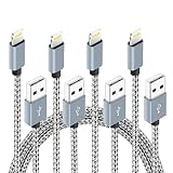 Lightning Cable,NANMING Charger Cables 4Pack 3FT 6FT 6FT 10FT to USB Syncing Data and Nylon Braided Cord Charger for iPhone X/8/8 Plus/7/7 Plus/6/6 Plus/6s/6s Plus/5/5s/5c/SE and More(Gray+White)