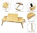 Large Lap Desk Ucharge Portable Adjustable  Bamboo Laptop Desk Table Breakfast Serving Bed Tray with Tilting Lockable Legs Top Drawer