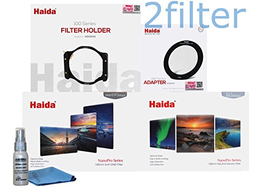 Haida NanoPro 100mm MC Starter Kit 2, Includes 100mm Filter Holder, 4x6 Graduated ND 0.9 SE, 4x4 ND 1.8 (6-stop) and 77mm Adapter Ring
