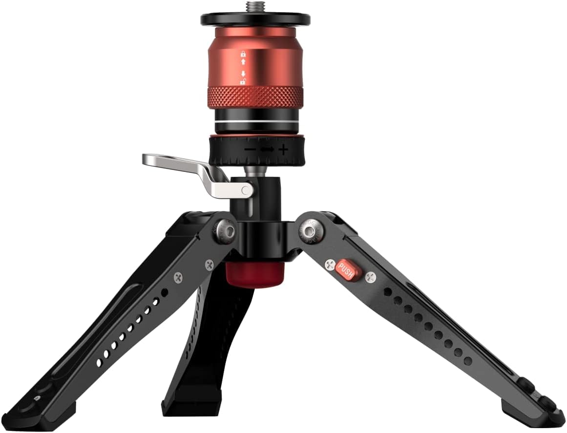 IFOOTAGE Cobra 3 Monopod Base-P Mini Desktop Tripod, Low Profile Minipod, Camera Small Tripod Pedal Locking Design,360°Smooth Rotation,1/4"&3/8" Screws,Load up to 17.64lb/8kg