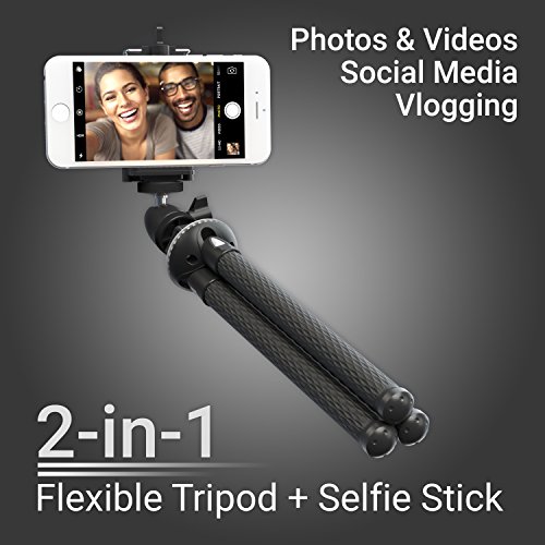 Xenvo SquidGrip iPhone Tripod, GoPro Tripod - Flexible Cell Phone Tripod Stand with Ball-Head 360, Compatible with iPhone, Android, Samsung, Google Smartphones, and ANY Mobile Phone