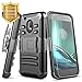 NageBee Moto G4 Play Case with [Tempered Glass Screen Protector], [Heavy Duty] Armor Shock Proof Dual Layer [Swivel Belt Clip] Holster [Kickstand] Combo Rugged Case for Moto G Play 4th Gen - Black