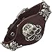 5 Skull Bracelet Mens Womens Genuine Leather Cuff Gothic Style Fashion Devil Design （Multicolor）