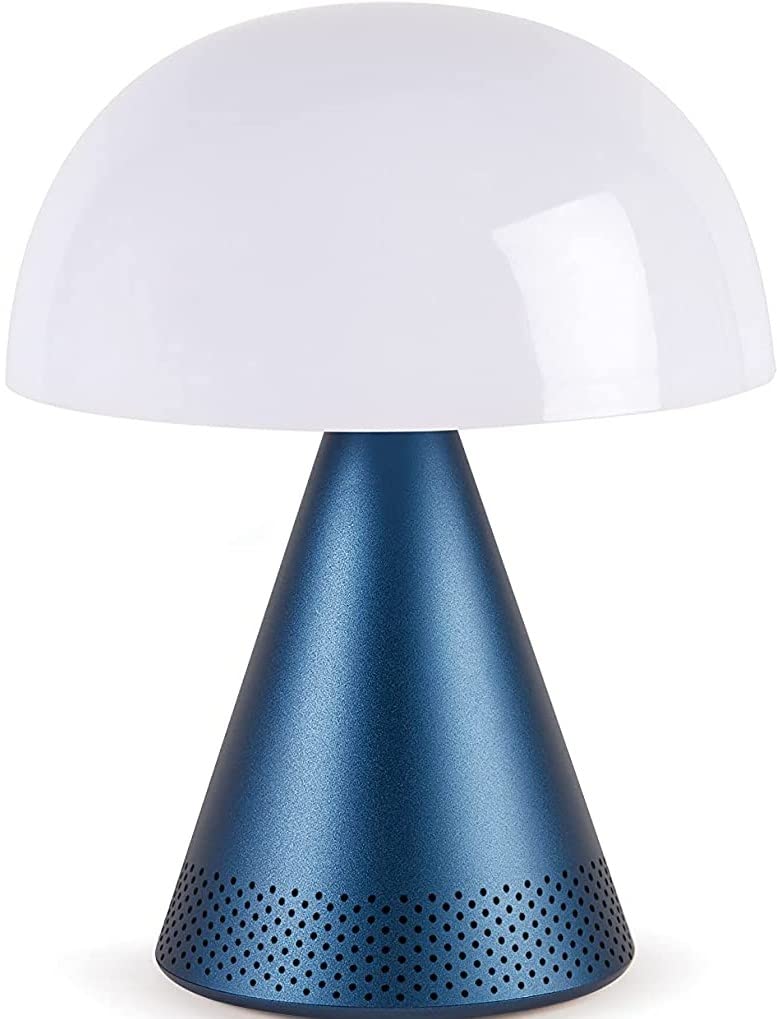 Lexon Mina L Audio 2 in 1 Mushroom Table Lamp and Wireless Bluetooth Speaker, 9 LED Color Mood Lamp for Bedrooms & Living Room & Music Player - Dark Blue — image 1