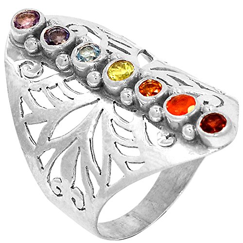 Xtremegems Healing Chakra 925 Sterling Silver Ring Jewelry Size 7 CP213-7