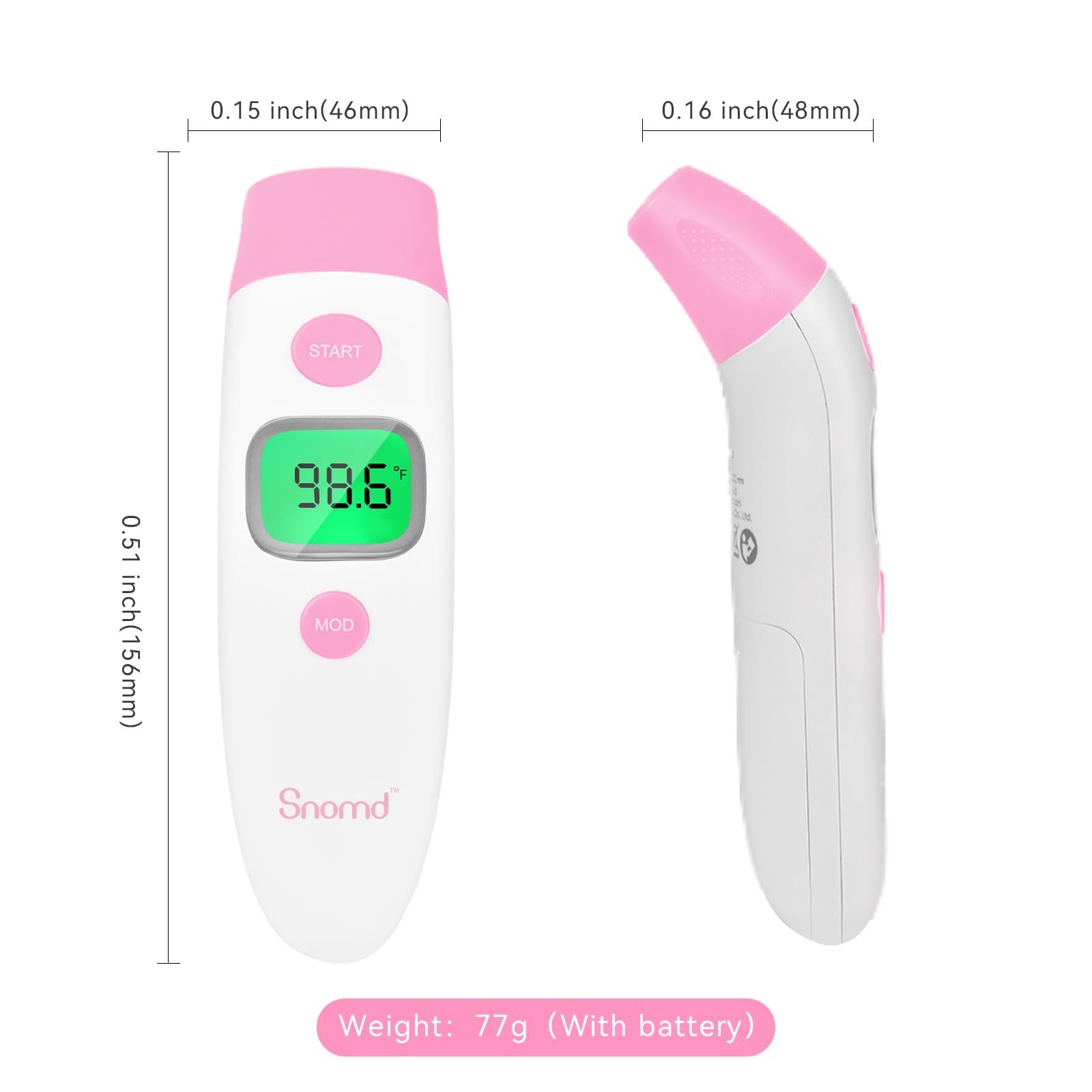 Forehead and Ear Thermometer 3 in 1 Non-Contact Backlight Body Object Temperature Checking Sensor Touchless Digital Thermometer with Fever Alert