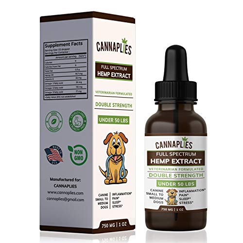 Hemp Oil for Dogs and Cats | Cannaplies Hemp Oil Extract Calming Anxiety Relief for Cats and Dogs | Provides Natural Hip & Joint Supplement - Reduces Joint Pain & Inflammation 5000mg Hemp Oil