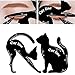Cat Eyeliner Stencils Eyeshadow Plate, Matte PVC Matterial Smoky Eyeshadow Applicators Template Eyebrow Plate Eyeliner Wing Stamp, Professional Eye Shapes Draw Guide Tool for Easily Makeup(6 Pack)