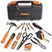 VonHaus Orange 39 Piece General Tool Set - Home Hand Tool Kit with Plastic Toolbox Storage Case