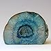 JIC Gem Teal Agate Bookends Heavy Duty Book Ends for Shelves Geode Book Ends with Rubber Bumpers for Office Décor and Home Decoration(1 Pair, 2-3 LBS)