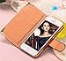 Shining Crystal Flip Wallet luxury PU leather case cover skin for iPhone 5 5G (Black)