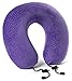 Aeris Purple Travel Pillow for Airplanes and Cars – Memory Foam Neck Pillow with Sleep Mask, Earplugs, Carry Bag, and Washable Velour Cover
