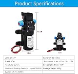 Yosoo DC 12V 60W Diaphragm Water Pump 115PSI Automatic Pressure Switch Caravan view 3