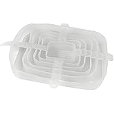 TopHomer 6 Packs Rectangular Silicone Stretch Lids Set of 6 Sizes Reusable Sturdy Container Cover, Keeping Food Fresh, Dishwasher and Freeze