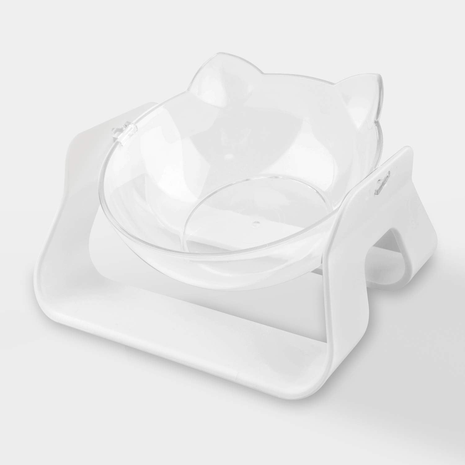 Cat Bowl Raised Stand Tilted Angled,Cute Shallow Elevated Cat Food