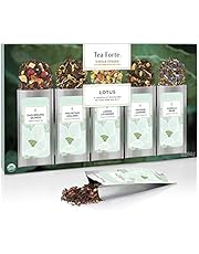 Tea Forte Single Steeps Loose Leaf Tea Sampler, Assorted Variety Tea Box, 15 Single Serve Pouches