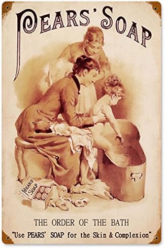 Pears' Soap Order of the Bath Distressed Vintage Metal Sign 12 x 18