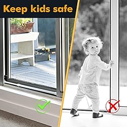 6 Pcs Black and White Sliding Door Security Bar