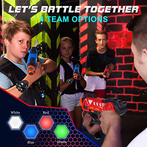 VATOS Laser Tag Set, 2 Mini Guns with Badges, for 2 Players Indoor and Outdoor, Group Activity for Kids Ages 4-7