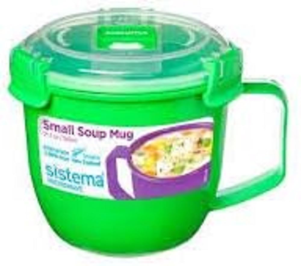 Sistema Microwave Small Soup Mug | Microwave Food Container | 565 ml | BPA-Free | Assorted Colours (Not Selectable)