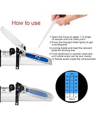 Refractómetro de 0 a 32  Brix, refractómetro de mano portátil con recursos en V para prueba de azúcar