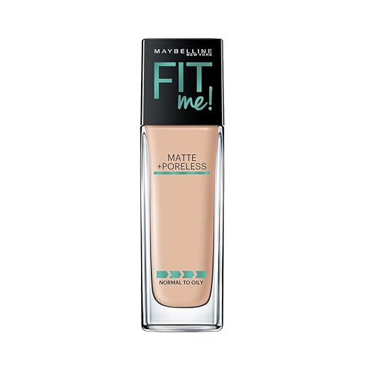 Maybelline Fit Me Matte + Poreless Liquid Foundation Makeup, Classic Ivory, 1 fl. oz. Oil-Free Foundation
