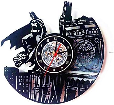 Batman Dark Knight Wall Clock, great gift for birthday anniversary or any other occasion - beautiful home decor - unique design that made out of retro vinyl record ,12inch black