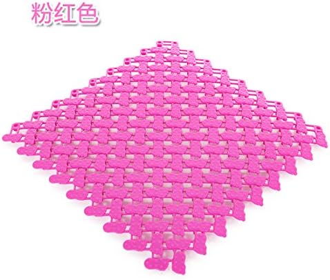 KXZDAS Colorful feet loving splice mat can be cut in the kitchen mats bathroom mats shower-proof bath mat 25x25cm Big feet-pink