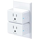 Govee Smart Plug, WiFi Bluetooth Outlets 2 Pack Work with Alexa and Google Assistant, 15A WiFi Plugs with Multiple Timers, Go