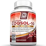 BRI Nutrition COQ10 100mg Ubiquinone Heart Health - 2.6X Higher Total Coenzyme Q10 COQSOL&reg; Absorption Than Normal COQ10 100mg Maximum Strength Supplement - 60 Day Supply 60 Softgels