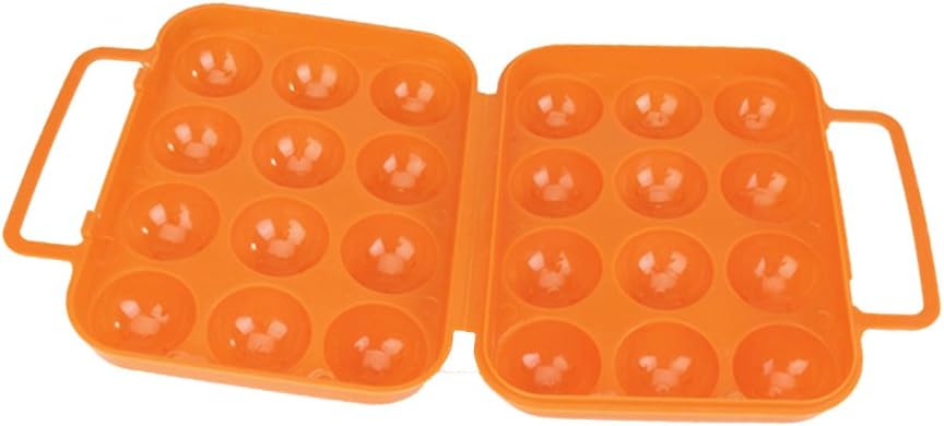 Portable Folding Plastic Egg Carrier Holder Storage Container for 12 Eggs - Orange