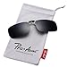 Pro Acme Polarized Clip-on Flip Up Sunglasses For Driving Fishing Sports Traveling Fits Over Prescription Eyeglasses (Black, As Shown)