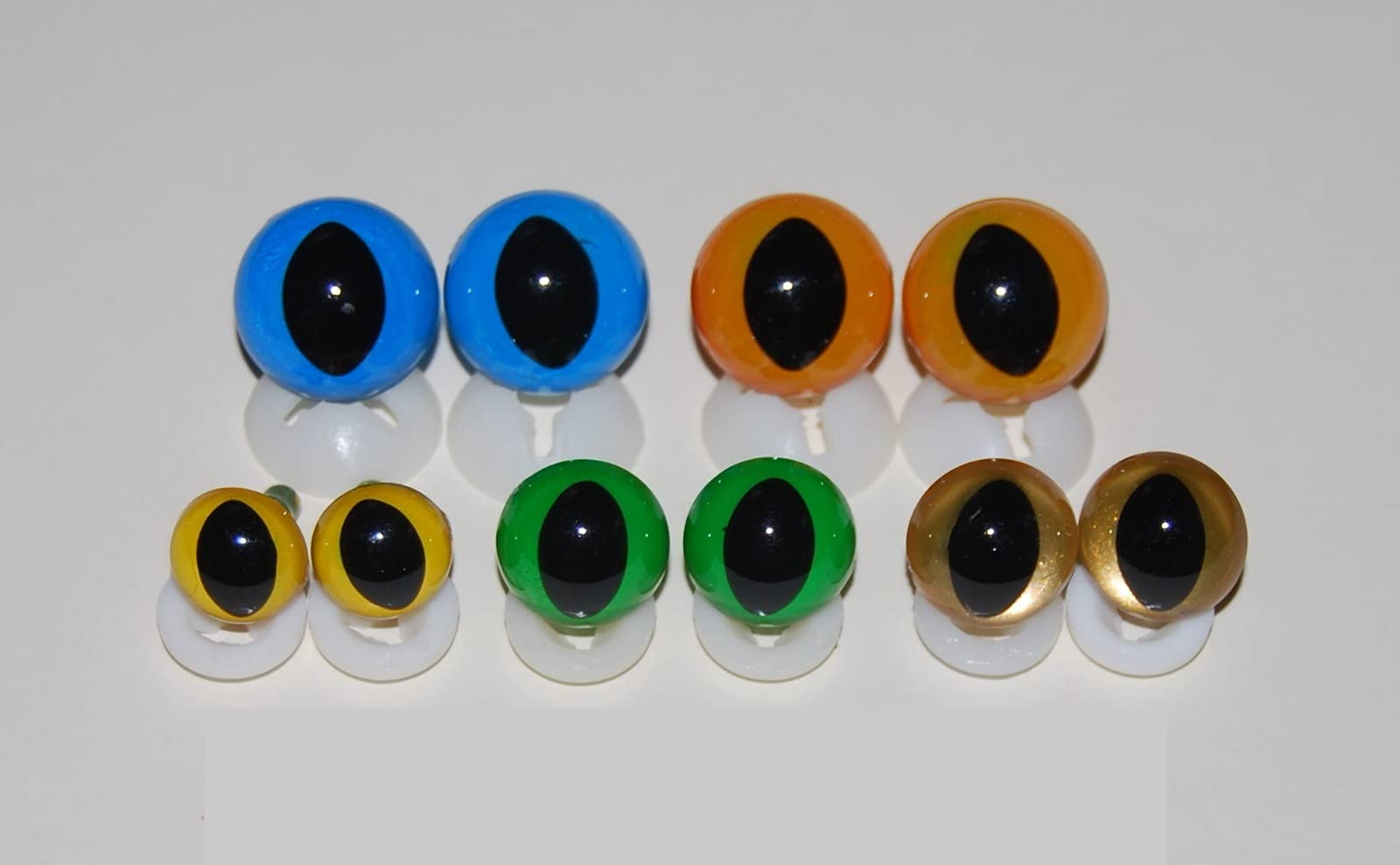 celloexpress CATS 12mm Eyes with Plastic Backs - Safety Eyes for Soft Toy or Teddy Bear Making - Pack of 25 Pairs
